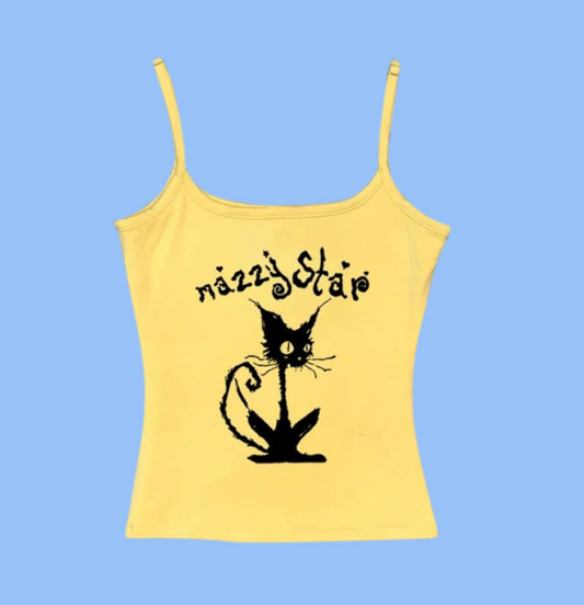 Mazzy Star Cropped Tank Top, Y2k Clothes, Summer Top