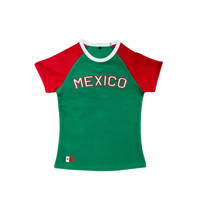 Mexico Jersey Top, Tight Fitting, y2k, Vintage Summer Top