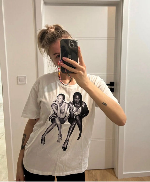 Vintage Kate Moss And Naomi Campbell Tee, Y2K T-Shirt