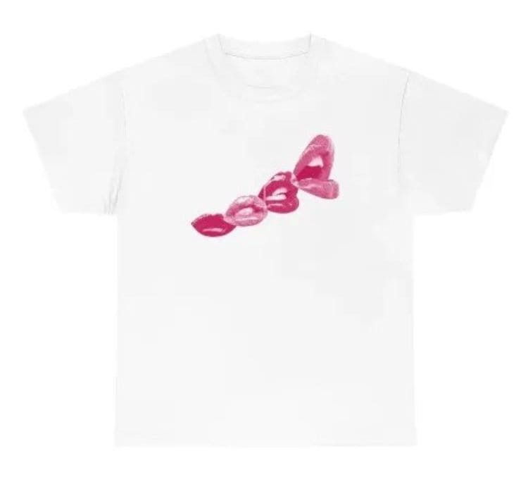 Lips Baby Tee, Y2k Clothes, Summer Top, Coquette Style