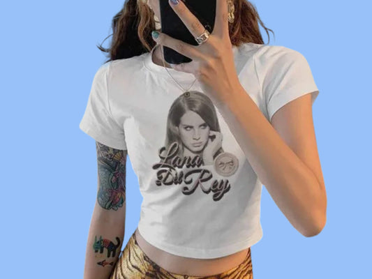 Lana Del Rey Baby Tee, Y2k Clothes, Summer Top, Coquette Style